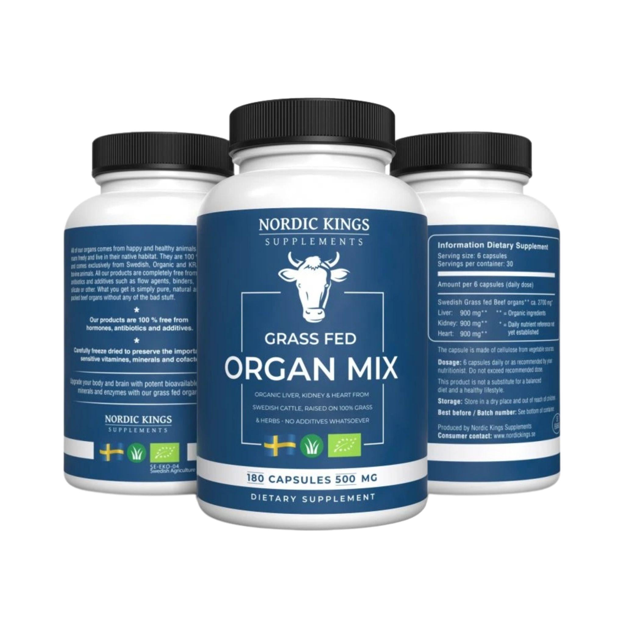 Bio Organmix Leber, Niere & Herz vom Weiderind - 180 Kapseln