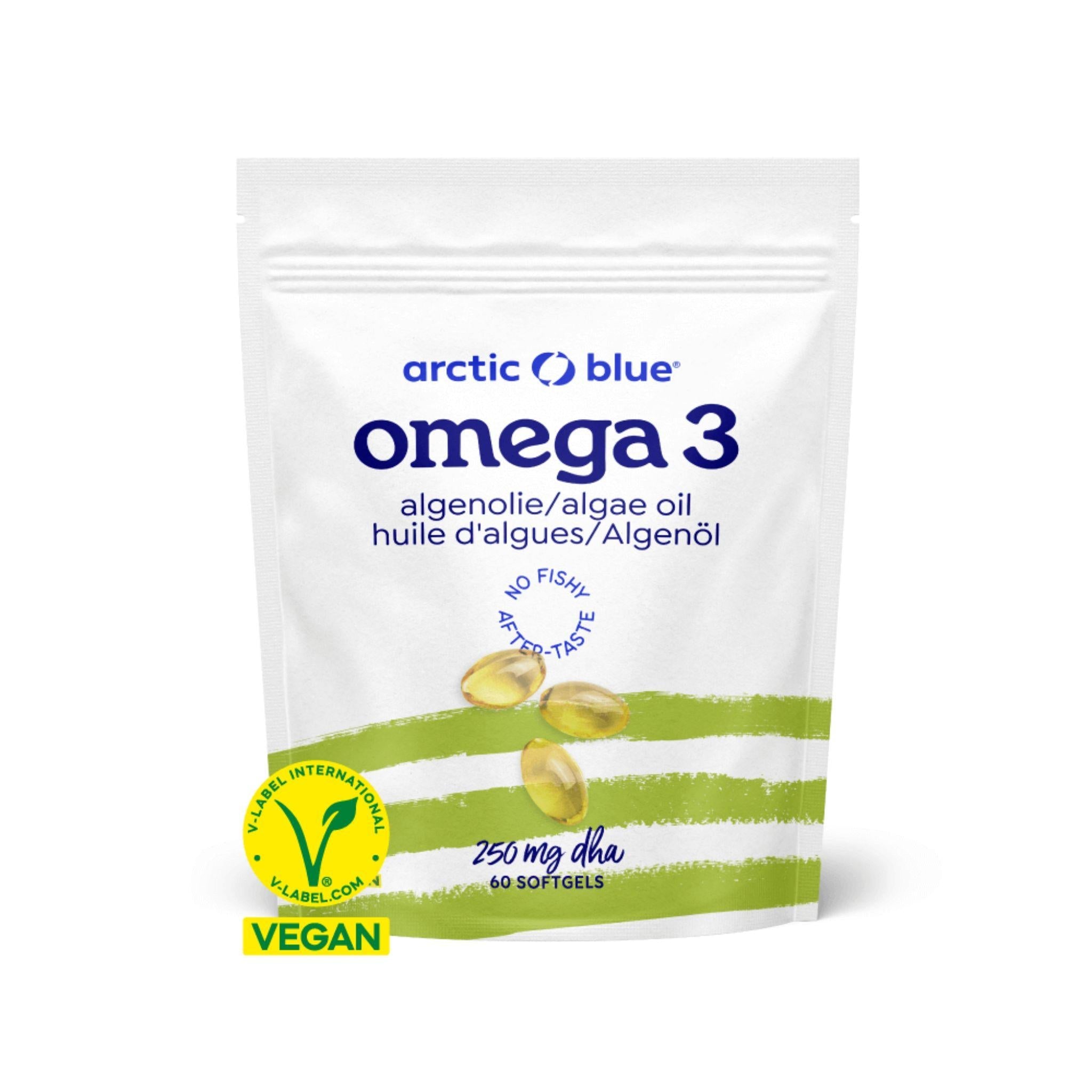 Omega 3 Algenöl Vegan - 60 Kapseln - Arctic Blue - Alaska - Seelachs - Algenöl - Cod liver oil - montcalia.ch
