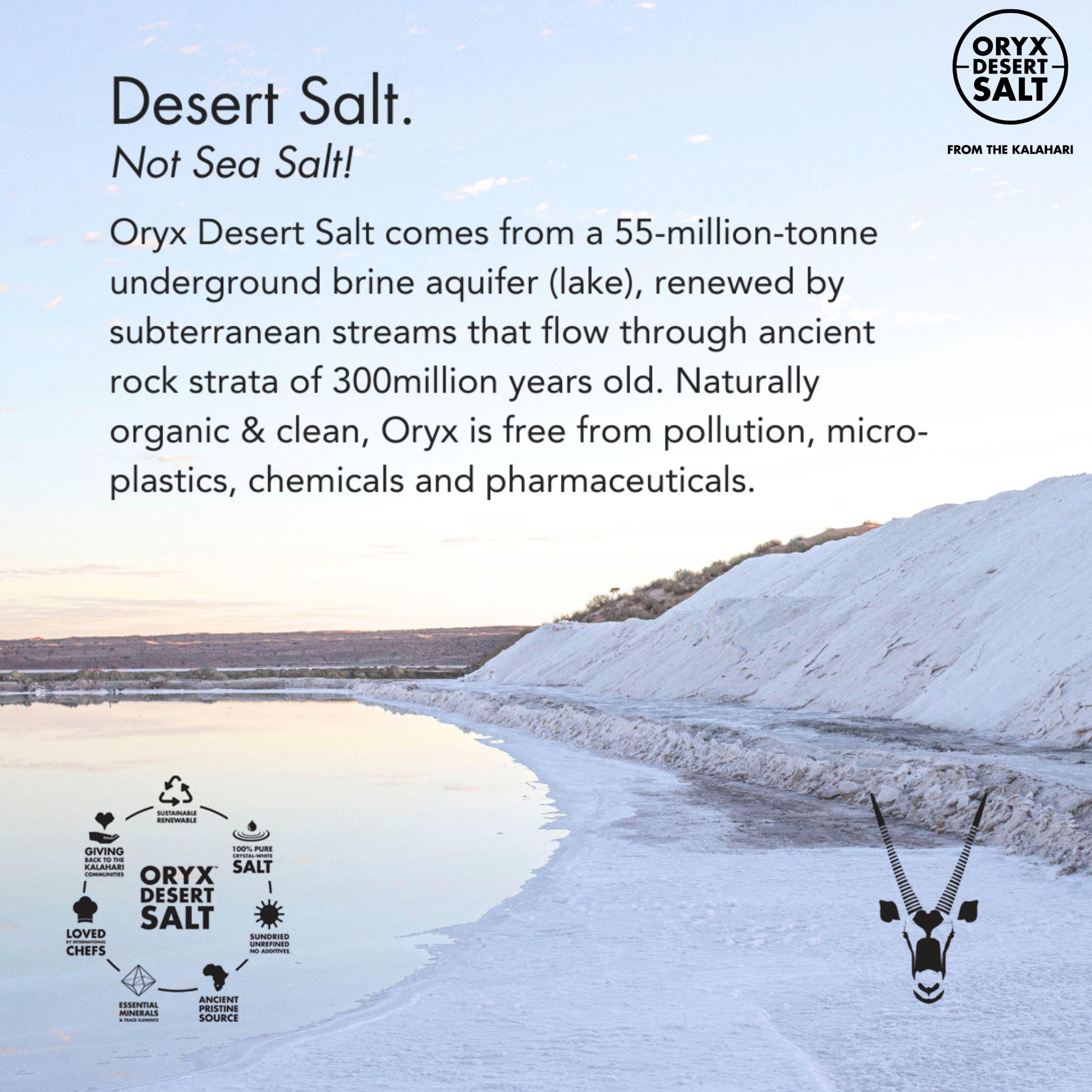 Oryx Desert Salt Premium Wüstensalz Feine Körnung – 1 kg - ORYX DESERT SALT - Abnehmen - Bretonisches Salz - Celtic Sea Salt - montcalia.ch